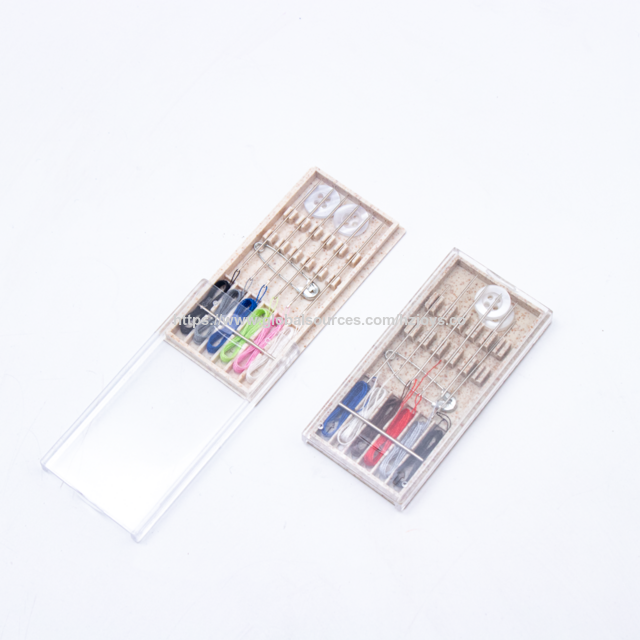Kit de couture écologique pour hôtel, ensemble portable d'aiguille et de fil avec paille
