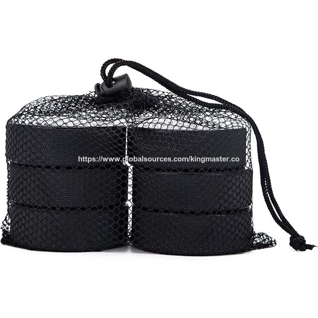 Paquet de 18 Palets de Hockey sur Glace avec 3 Sacs en Maille Réutilisables, Règlement Officiel, Diamètre 3", Épaisseur 1", 6oz, Noir