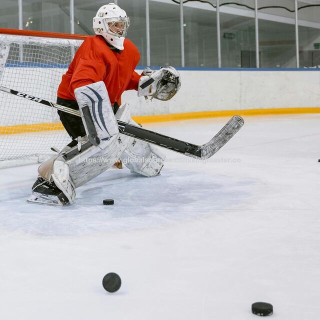 Paquet de 18 Palets de Hockey sur Glace avec 3 Sacs en Maille Réutilisables, Règlement Officiel, Diamètre 3", Épaisseur 1", 6oz, Noir