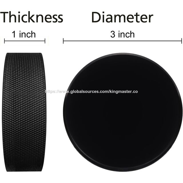 Paquet de 18 Palets de Hockey sur Glace avec 3 Sacs en Maille Réutilisables, Règlement Officiel, Diamètre 3", Épaisseur 1", 6oz, Noir