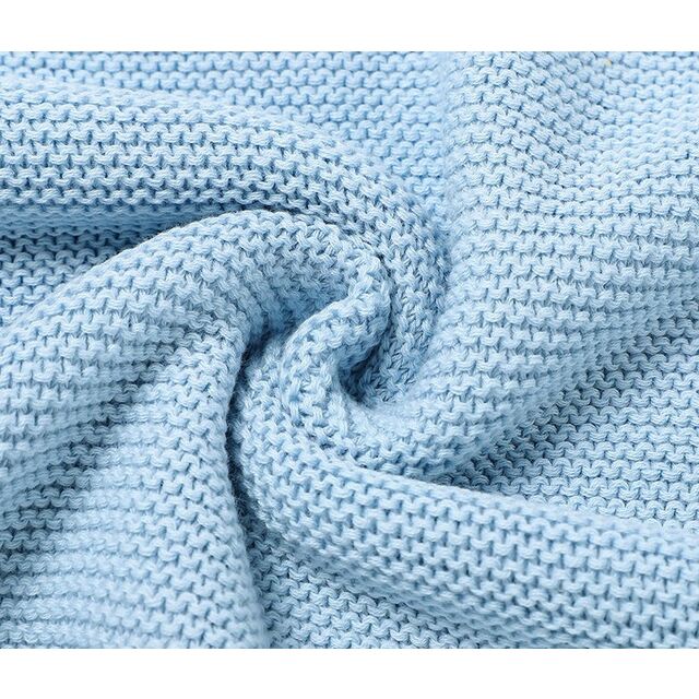 Manta para bebé de algodón 100% de color sólido a precio de mayorista OEKO-TEX de venta caliente, manta tejida a rayas para recién nacidos
