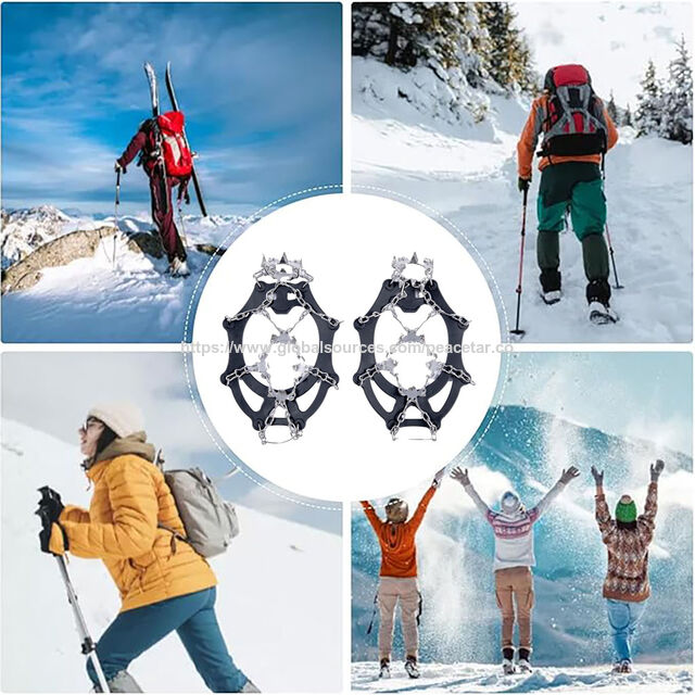 Grampones de Montaña de Cadena de Acero Inoxidable de 10 Puntas de Gran Tamaño para Hielo y Nieve
