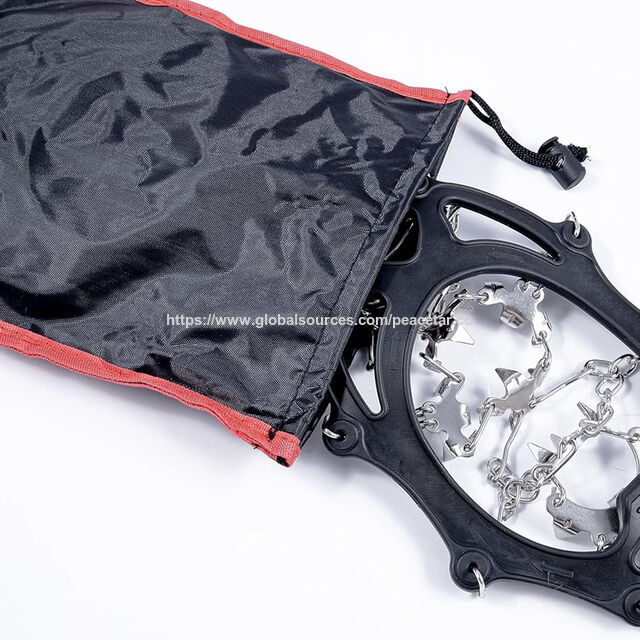 Grampones de Montaña de Cadena de Acero Inoxidable de 10 Puntas de Gran Tamaño para Hielo y Nieve