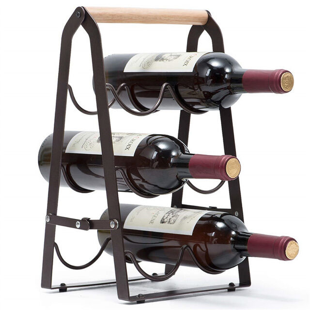 Weinregal im Großhandel, Weinregal für den Schreibtisch, kreatives, zusammenklappbares Weinregal aus Eisen