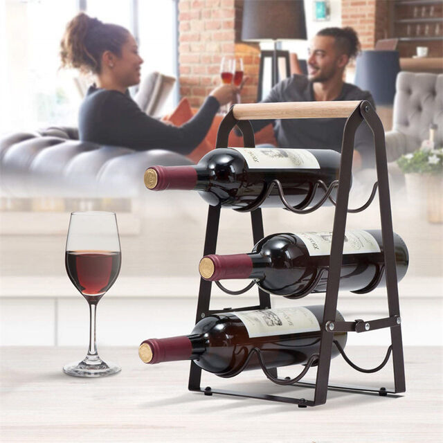 Weinregal im Großhandel, Weinregal für den Schreibtisch, kreatives, zusammenklappbares Weinregal aus Eisen