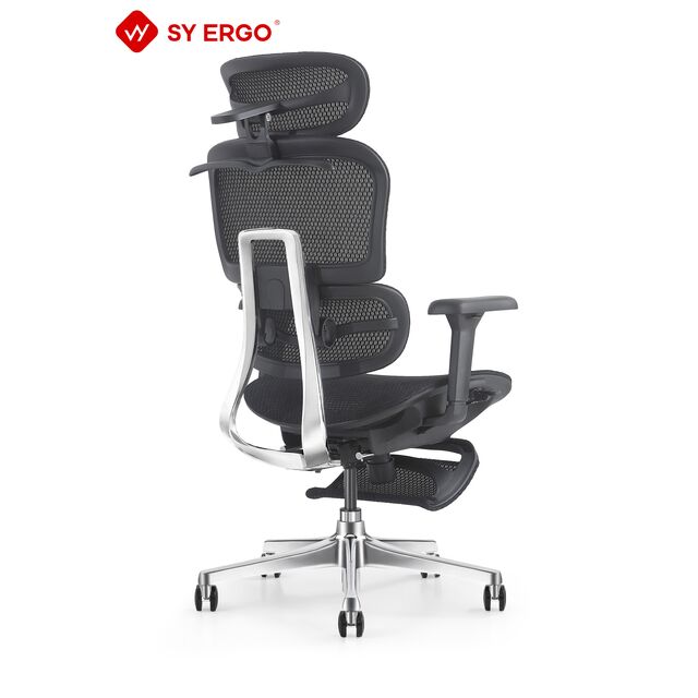 Chaise de Bureau Ergonomique Confortable à Dossier Haut avec Roulettes PU, Design Pivotant en Maille, Certifiée BIFMA Niveau 3 pour le Gaming et l'Usage Professionnel