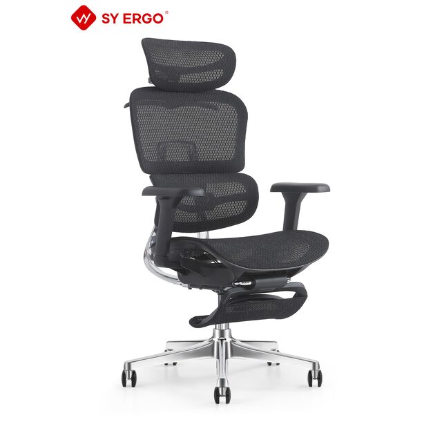 Chaise de Bureau Ergonomique Confortable à Dossier Haut avec Roulettes PU, Design Pivotant en Maille, Certifiée BIFMA Niveau 3 pour le Gaming et l'Usage Professionnel