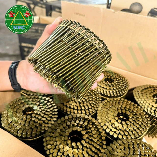 Clavos en Rollo de 2-1/2" x 0.131 de la Mejor Calidad, 4500 unidades, con Vástago Liso/Torsional, Cabeza Redonda y Cuadriculada para Fabricación de Palets