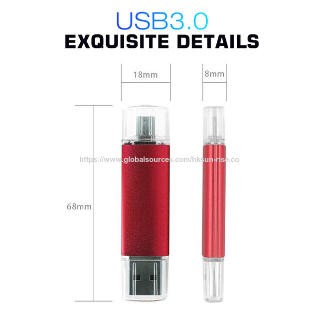 Memoria USB OTG 2 en 1 USB 3.0, 128GB 64GB 32GB 16GB, Pendrive de alta velocidad