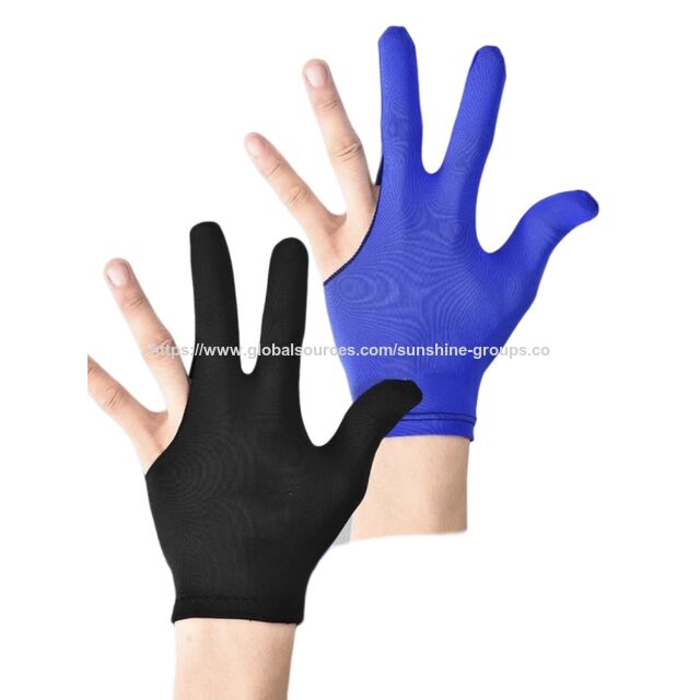 Guantes de billar profesionales para sala de billar, transpirables, delgados, de alta gama, para hombres y mujeres, guantes de tres dedos para mano izquierda y derecha, yo-yo