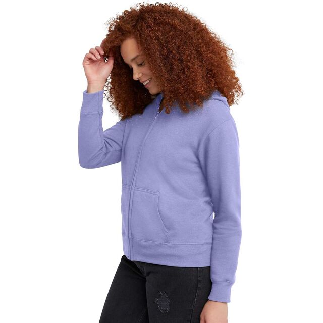 Sweat à Capuche Zippé en Molleton pour Femme, Vente Directe d'Usine