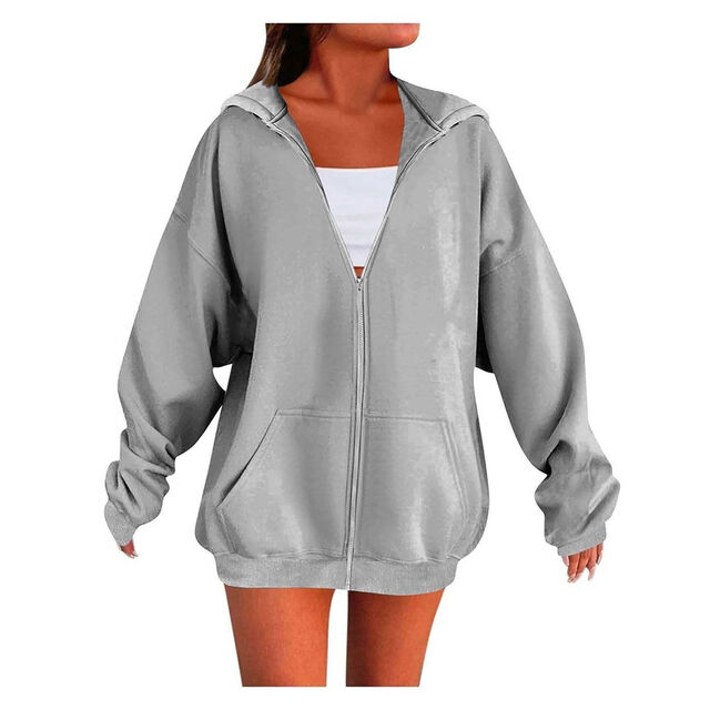 Sweat à Capuche Zippé Oversize Femme Veste Polaire Épaisse Personnalisée Veste à Capuche Zippée Grande Taille Femme de Haute Qualité Personnalisée