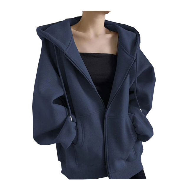 Sweat à Capuche Zippé Oversize Femme Veste Polaire Épaisse Personnalisée Veste à Capuche Zippée Grande Taille Femme de Haute Qualité Personnalisée