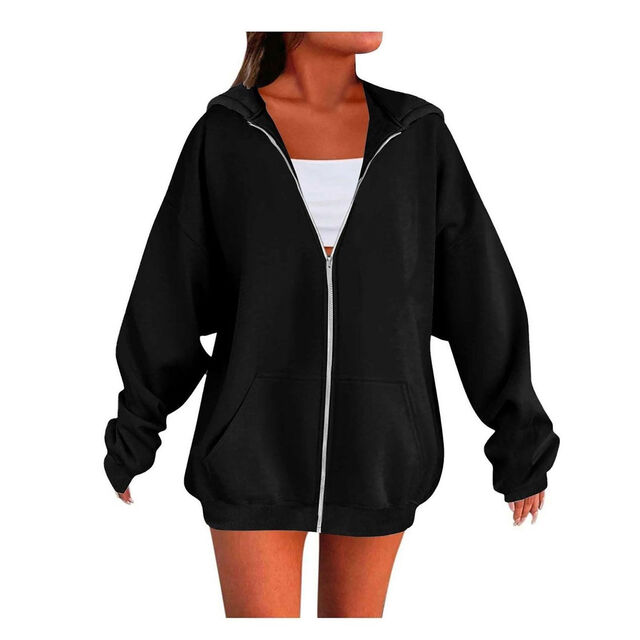 Sweat à Capuche Zippé Oversize Femme Veste Polaire Épaisse Personnalisée Veste à Capuche Zippée Grande Taille Femme de Haute Qualité Personnalisée
