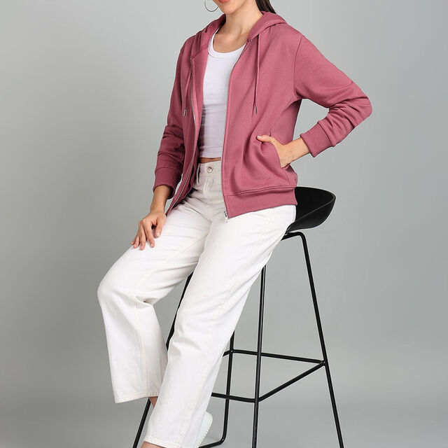 OEM ODM Femmes Sweat à Capuche Zippé Hiver Confortable Élégant avec Logo Avant Position Sweats à Capuche pour Femme