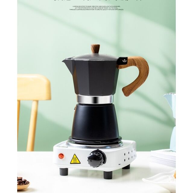 Italienische Moka-Kaffeekanne, klassischer Espressokocher für Herdplatten, Moka-Kanne im klassischen italienischen Stil für 3 Tassen Espresso
