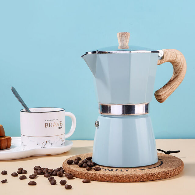 Italienische Moka-Kaffeekanne, klassischer Espressokocher für Herdplatten, Moka-Kanne im klassischen italienischen Stil für 3 Tassen Espresso