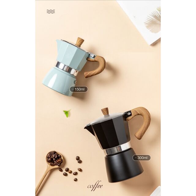 Italienische Moka-Kaffeekanne, klassischer Espressokocher für Herdplatten, Moka-Kanne im klassischen italienischen Stil für 3 Tassen Espresso