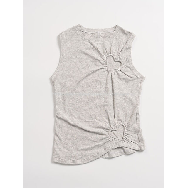 Débardeur de Yoga Femme sans Manches avec Design Creux en Forme de Cœur - Hauts Courts Mignons en Coton