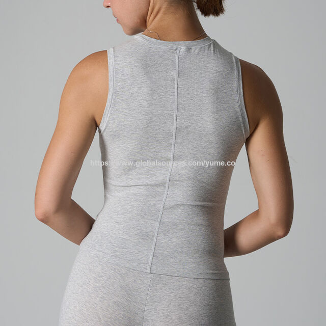 Débardeur de Yoga Femme sans Manches avec Design Creux en Forme de Cœur - Hauts Courts Mignons en Coton