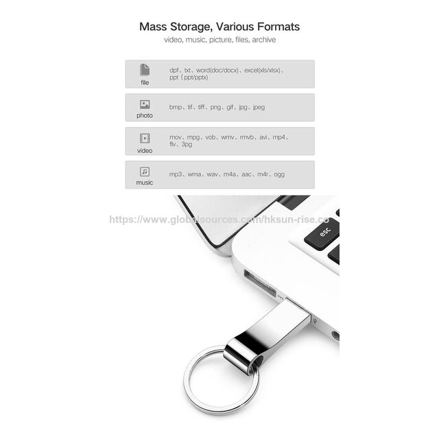 Hochwertiger USB 3.0 Metall-Flash-Drive 8/16/32GB Wasserdichter USB-Stick 64GB 128GB Speichersticks mit Schlüsselring