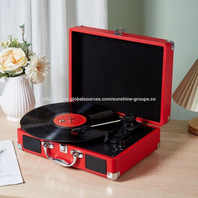 Gira-discos Portátil com Bluetooth e Função de Toca-Discos de Vinil para Música em Casa - Tocadores de Discos, MP3 e Bluetooth