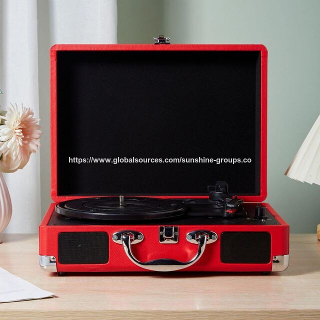 Gira-discos Portátil com Bluetooth e Função de Toca-Discos de Vinil para Música em Casa - Tocadores de Discos, MP3 e Bluetooth