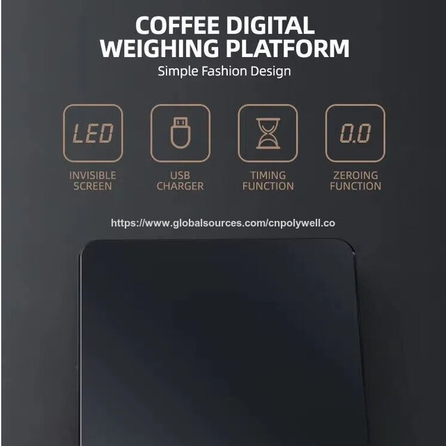 Elektronische Kaffeewaage mit Timer, USB-aufladbar, 0,1g Präzision, LED-Anzeige für präzises Brühen, Küchengebrauch