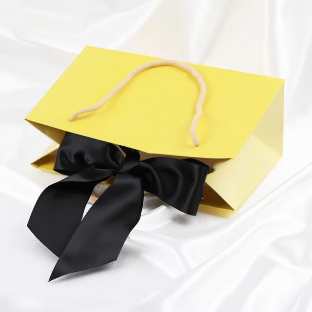 Sacs de Shopping avec Poignée Ruban, Emballage Papier Luxe Personnalisé avec Impression Logo pour Bijoux, Vêtements, Cadeaux