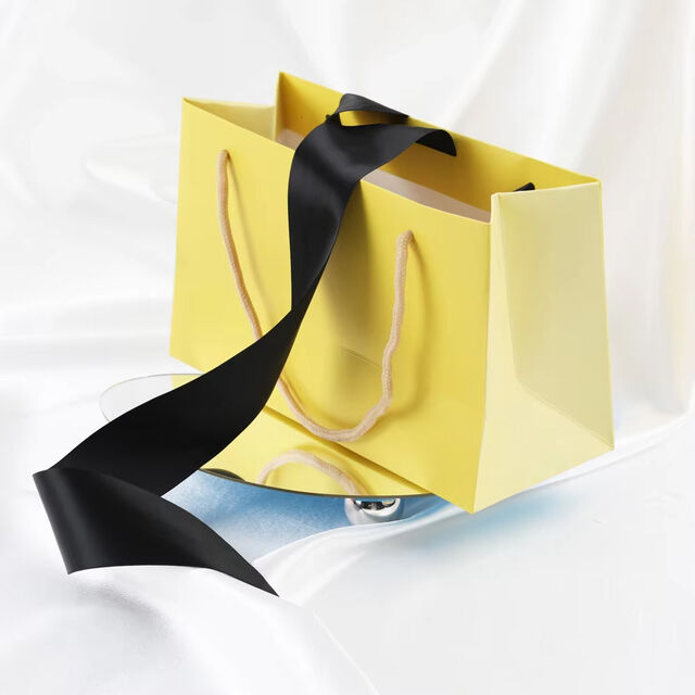 Sacs de Shopping avec Poignée Ruban, Emballage Papier Luxe Personnalisé avec Impression Logo pour Bijoux, Vêtements, Cadeaux