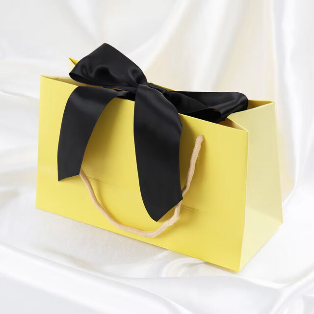 Sacs de Shopping avec Poignée Ruban, Emballage Papier Luxe Personnalisé avec Impression Logo pour Bijoux, Vêtements, Cadeaux