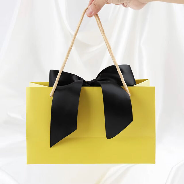 Sacs de Shopping avec Poignée Ruban, Emballage Papier Luxe Personnalisé avec Impression Logo pour Bijoux, Vêtements, Cadeaux