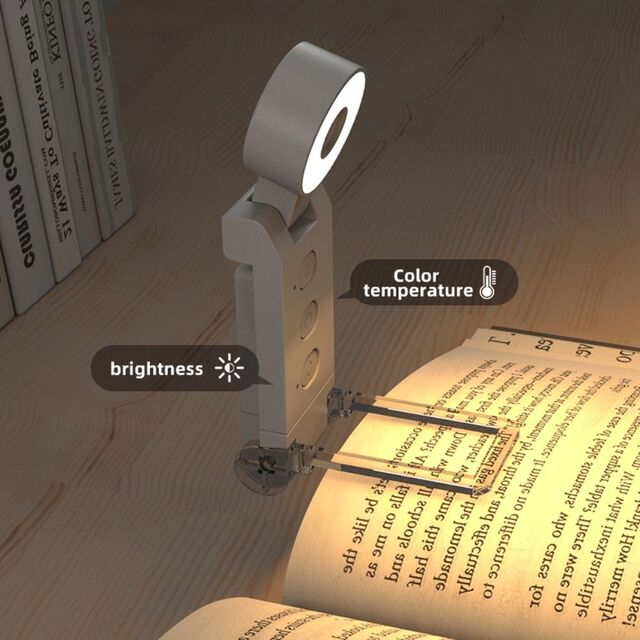 USB Rechargeable LED Book Light - Clip On Reading Lamp