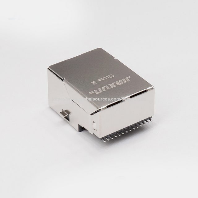 JIAXUN JXJ19911BENL Conector RJ45 POE SMT 10/100Mbps con magnetismo, pestaña arriba, LED verde/verde