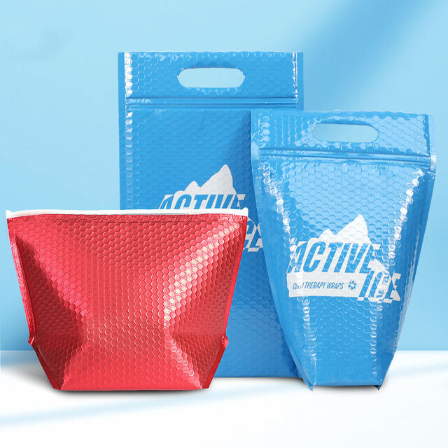 Wholesale Thermal Mailer Bag Cold Shipping Cooler Pouch Insulated Box Liner Foil Bubble Foam Shipping Envelope for Frozen Food