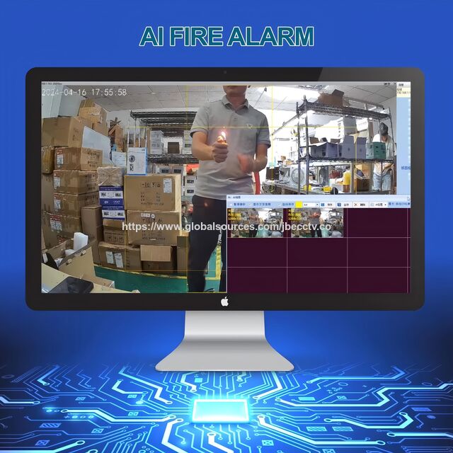 Cámara Terminal Visualizada de Detección de Llama 5MP a 30FPS a Precio de Fábrica, Cámara de Detección de Incendios, Visión Nocturna a Todo Color, Soporte OEM/ODM