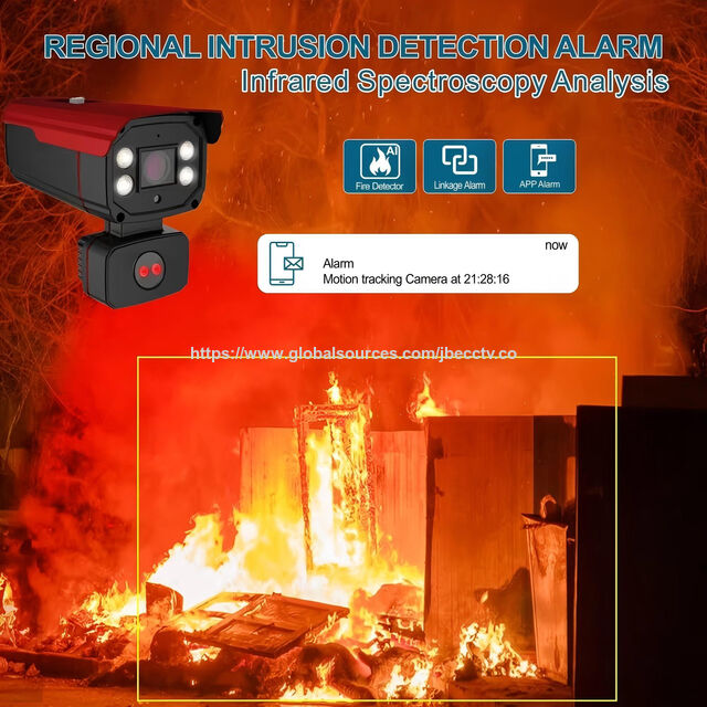 Cámara Terminal Visualizada de Detección de Llama 5MP a 30FPS a Precio de Fábrica, Cámara de Detección de Incendios, Visión Nocturna a Todo Color, Soporte OEM/ODM