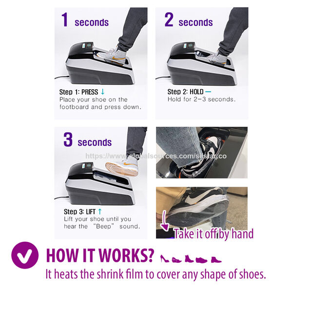 Distributeur de film de couvre-chaussures antidérapant pour une utilisation dans les usines, les zones d'emballage, les entrepôts et les salles blanches.