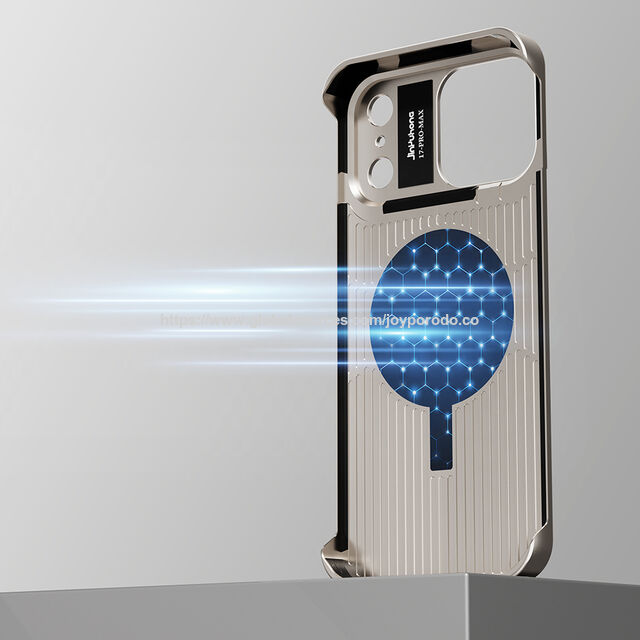 JOYPORODO V-A03 Luxuriöse Handyhülle aus Metall mit Krokodilleder-Optik und Aromatherapie-Funktion für iPhone 13 14 15 16 17 Pro Max - Magnetische Handyhülle
