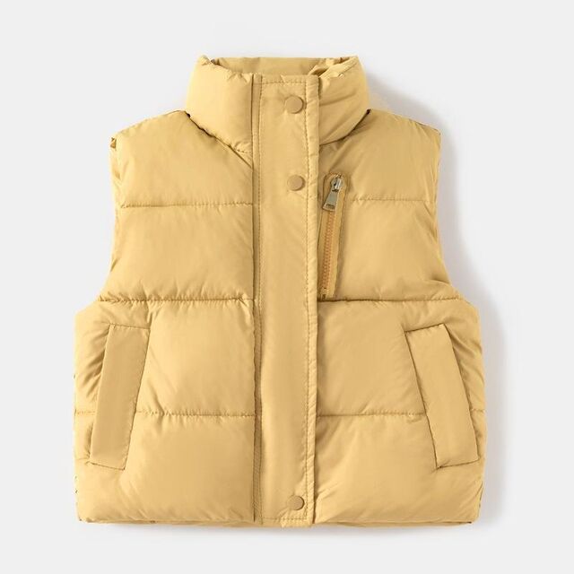 Nouveau gilet zippé pour enfants, veste épaisse en coton sans manches pour bébé, gilet d'hiver pour garçons, vêtements décontractés de tous les jours