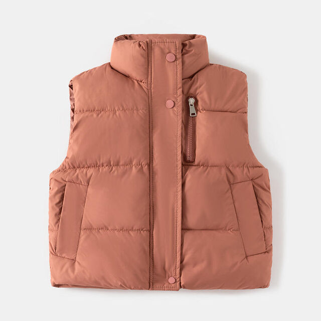 Nouveau gilet zippé pour enfants, veste épaisse en coton sans manches pour bébé, gilet d'hiver pour garçons, vêtements décontractés de tous les jours