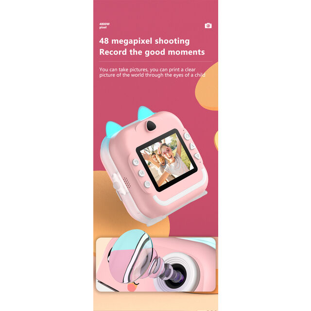 Kabellose 1080P Sofortbildkamera für Kinder mit 2,4-Zoll-IPS-Display und 1200mAh Akku