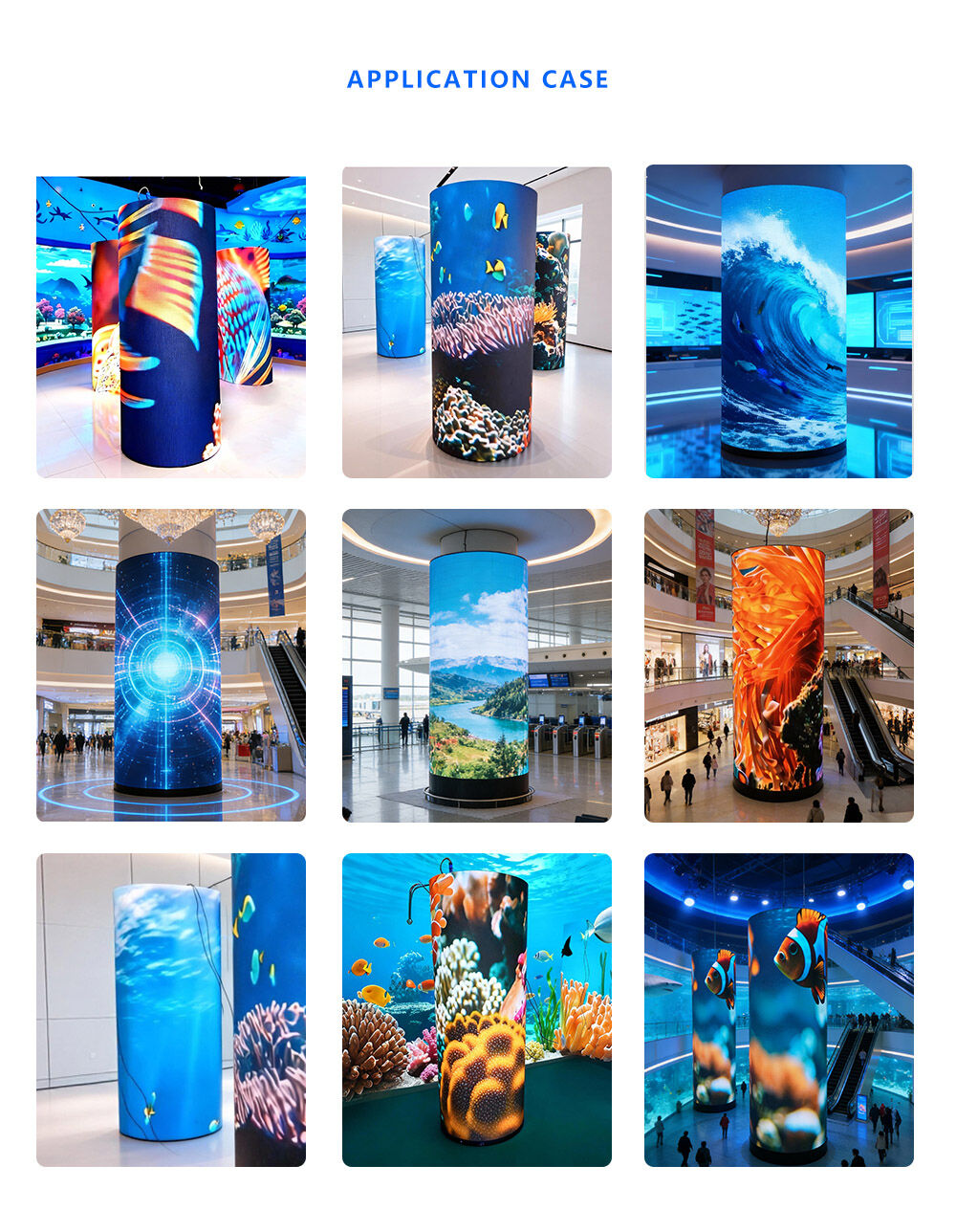 Full Color Seamless Splicing Curved Round Pillar Column Led Display ...
