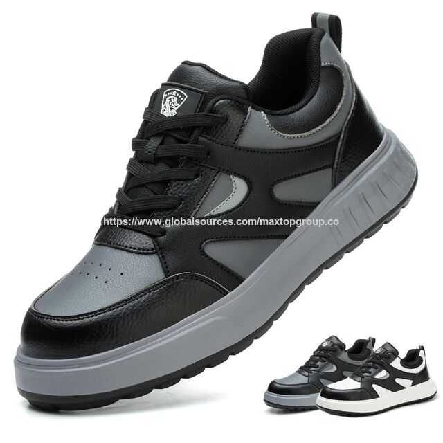 Sapatos de segurança por atacado com sola resistente a perfurações, sapatos de trabalho leves e antiderrapantes para adultos