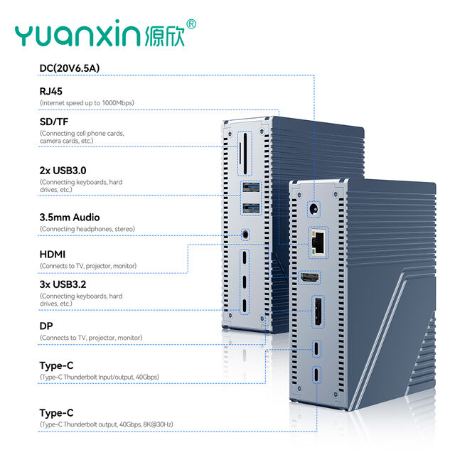 Nouvelle station d'accueil multifonctionnelle 14-EN-1 Thunderbolt 4 Type-C pour ordinateur portable de marque privée et usine OEM