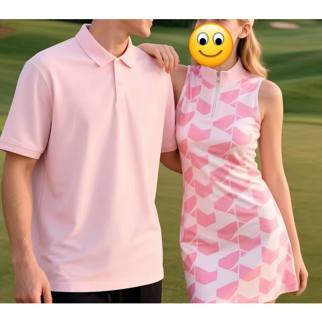 Ropa de golf suave para hombre con impresión personalizada, conjuntos deportivos transpirables para parejas de tenis y béisbol, vestido de golf azul para mujer