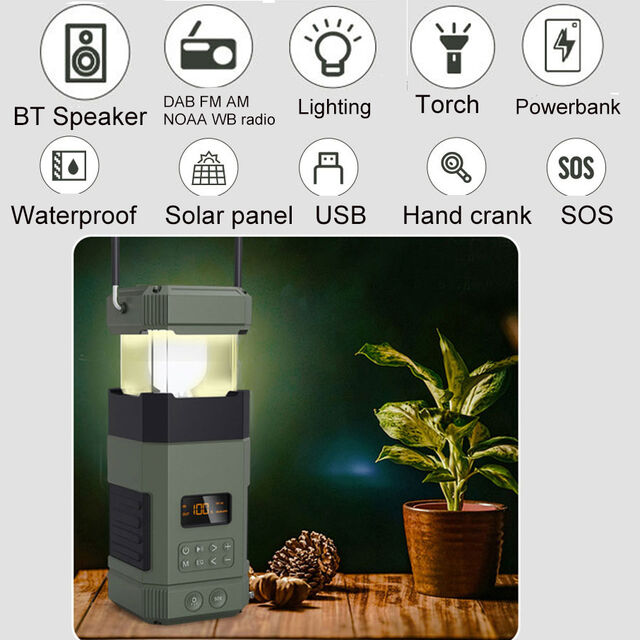 Digitales DAB+/FM-Radio für den Außenbereich, Lautsprecher, Notfallausrüstung, Stromversorgung mit Speicherfunktion, wasserdicht IPX7, 13-Zoll-14-W-Bluetooth-Lautsprecher