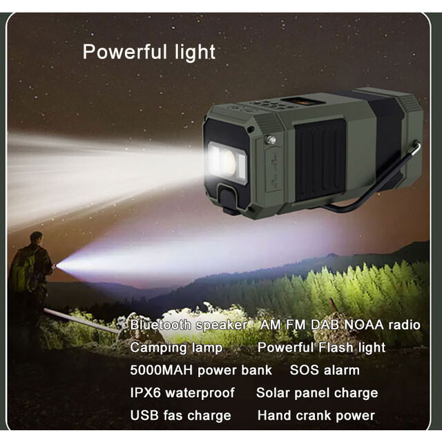 Digitales DAB+/FM-Radio für den Außenbereich, Lautsprecher, Notfallausrüstung, Stromversorgung mit Speicherfunktion, wasserdicht IPX7, 13-Zoll-14-W-Bluetooth-Lautsprecher