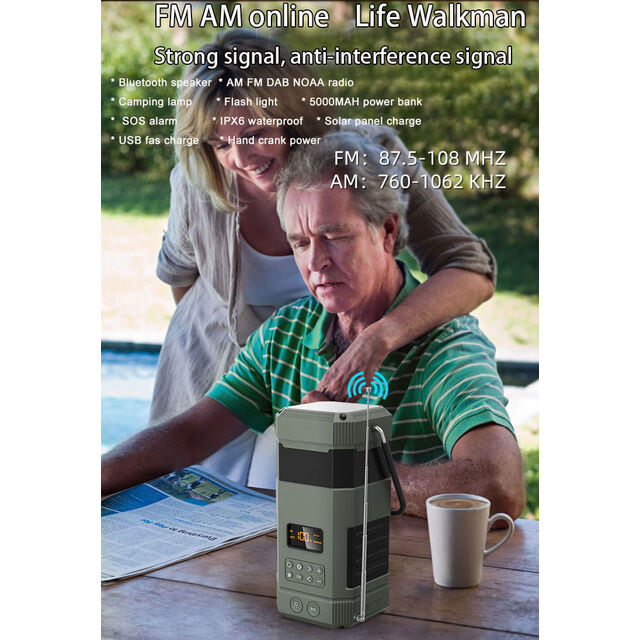 Digitales DAB+/FM-Radio für den Außenbereich, Lautsprecher, Notfallausrüstung, Stromversorgung mit Speicherfunktion, wasserdicht IPX7, 13-Zoll-14-W-Bluetooth-Lautsprecher