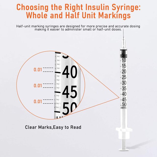 Jeringa de insulina veterinaria estéril de 1 ml, 30G, 8 mm